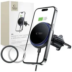 MM15W-V4 Car Phone Holder with MagSafe 15W Inductive Charger for Air Vent - Black