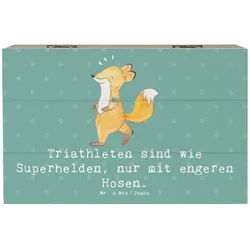 Mr. & Mrs. Panda Dekokiste 19 x 12 cm Triathlon Superheld - Meeresbrise - Geschenk, Radfahren, E (1 St) blau