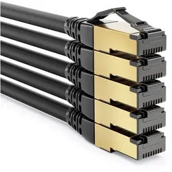 deleyCON deleyCON 5x 1m CAT8.1 Patchkabel S/FTP PIMF 2000MHz 40Gbit RJ45 LAN LAN-Kabel