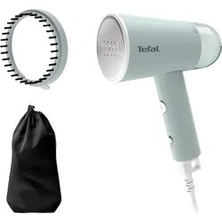 Tefal Dampfbürste DT1034 Origin Travel Dampfglätter, 1200 W, 20 g/Min. Dampfabgabe, 1200 W, klappbar, einsatzbereit in 25 Sekunden, 70 ml Tank, Weiß/Eukalyptus grün