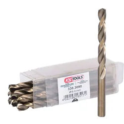KS Tools Universalbohrer HSS-G Co 5 Spiralbohrer, 9mm, 10er Pack (330.3090)
