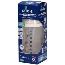 Dodie Flasche Sauger Multi-Perforiert Anti-Colic Rosa +3M 270 ML
