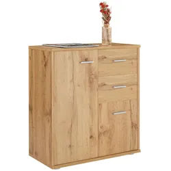 CARO-Möbel Kommode Locarno , Eiche Wotan , Holzwerkstoff , Mode , 60x70x30 cm , Babymöbel & Kindermöbel, Kinderzimmer & Jugendzimmer, Kinderbetten, Hochbetten