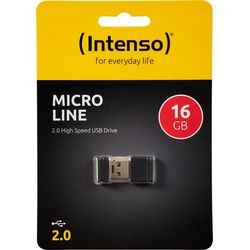 Intenso USB 2.0 Stick 16GB, Micro Line, schwarz (R) 16.5MB/s, (W) 6.5MB/s, Retail-Blister