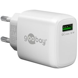 Goobay USB-Schnellladegerät QC 3.0 (18 W) weiß - 1x USB-A-Anschluss (Quick Charge 3.0) - weiß