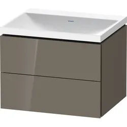 Duravit L-Cube c-shaped Set wandhängend Flanell Grau Hochglanz 600x480x480 mm - LC6950N89890000 LC6950N89890000