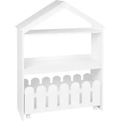My Baby Lou Kinderregal , Weiß , Holzwerkstoff , Häuschen , 2 Fächer , 87x114x30 cm , stehend , Babymöbel & Kindermöbel, Babyzimmer, Babyregale & Kinderregale