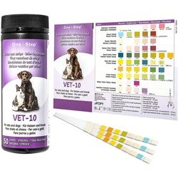 One+Step Urin Teststreifen für Hunde und Katzen - Schnelltest zur Prüfung von 10 Gesundheitswerten 50 St