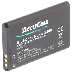 AccuCell Akku passend für Nokia 6230i, BL-5C, 1100mAh