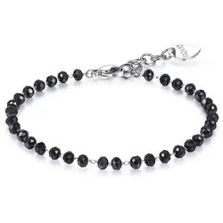 s'agapo Armband Armband mit schwarzen Perlen Happy SHAC49