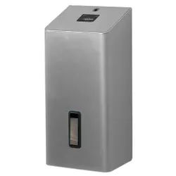 SanTRAL® Plus STU 1 Toilettenpapierspender, ca. 650 Blatt, Papierspender ideal zur hygienischen Einzelblatt-Entnahme, Farbe: silber, E ST