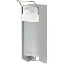 Seifen- und Desinfektionsmittelspender, für Euroflaschen, aus Aluminium, mattsilber, für 500 ml - Flaschen
