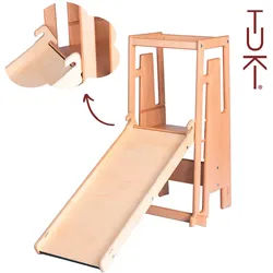 Xxxl Rutsche MIT Maltafel , Buchefarben , Holz , Buche , furniert , 90.5x10x36.6 cm , EN 1888 , Babymöbel & Kindermöbel, Babyzimmer, Hochstühle, Lerntürme
