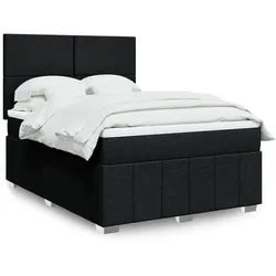 vidaXL Boxspringbett, Boxspringbett mit Matratze Schwarz 140x200 cm Stoff