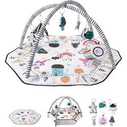 VEVOR Spielmatte Erlebnisdecke Spielbogen 6 sensorische Spielzeuge 106x106cm