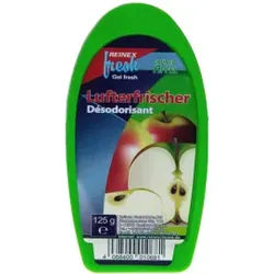 Reinex fresh Lufterfrischer Gel, Erfrischender Raumduft in einer praktischen Box zum Stellen oder Liegen, 125 g - Dose, Grüner Apfel