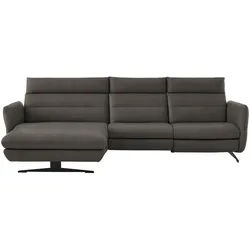Dieter Knoll Ecksofa , Dunkelgrau , Leder , Echtleder , Nappaleder , Ottomane links, L-Form , 298x169 cm , Typenauswahl, Lederauswahl, Stoffauswahl, seitenverkehrt erhältlich, Hocker erhältlich, individuell planbar, Armteil links, Armteil rechts , Wohnzimmer, Sofas & Couches, Wohnlandschaften, Ecksofas