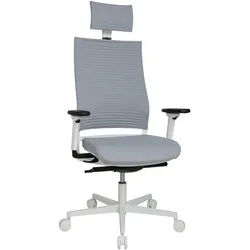 Topstar Chefsessel , Grau, Schwarz, Weiß , Kunststoff, Textil , Drehkreuz , 48x105-115x48-55 cm , Made in Germany , Typenauswahl, Wippmechanik mit Härtegradeinstellung, Rückenlehne in S-Form, Sitzfläche 360° drehbar, inklusive Armlehnen, ergonomische Rückenlehne , Büromöbel, Bürostühle, Chefsessel