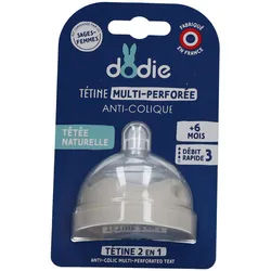 Dodie Multi-Perforierter Anti-Kolik Sauger Schneller Nahrungsfluss 3 +6M