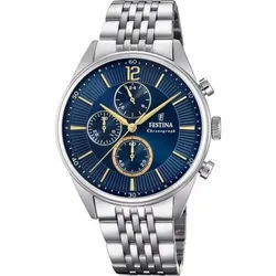 Festina Luxusuhr Festina Herren Chronograph Quarz Uhr mit Edelstahl Armband F20285/3
