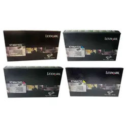 Lexmark X746 Toner CMY and High Yield Black Pack of 4