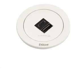 EVOline One Einbausteckdose mit USB-Charger A/C, weiß