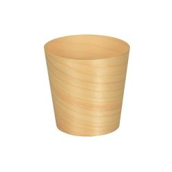 Papstar Pure Fingerfood-Schalen Holz, rund, Kiefernholz-Schalen für Fingerfood-Spezialitäten, 1 Packung = 50 Stück, Ø 6 cm