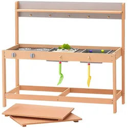 VEVOR Matschküche Kinderküche Spielküche Holzspielzeug Zubehör 1000x360x885mm