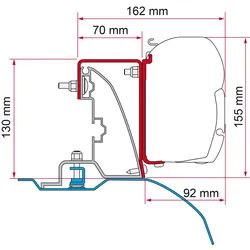 Fiamma Kit Fiat Ducato H2 Roof Rail - Alu-line Style Markisenadapter für Fiamma F45