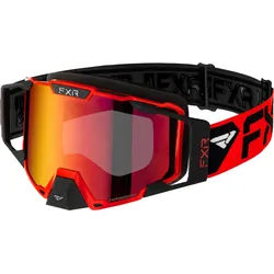 FXR Pilot Fire & Ice Snowmobil Brille, schwarz-weiss-rot für Männer