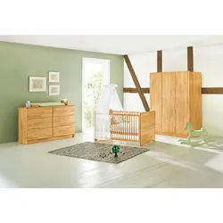 Pinolino Babyzimmer , Buchefarben , Holz , Buche , massiv , 5 Fächer , 6 Schubladen , in verschiedenen Größen erhältlich,zum Juniorbett umbaubar, höhenverstellbar, Sprossen mit Normabstand, Aufbauanleitung im Karton, Lattenrost inklusive, Schlupfsprossen , Baby & Kindermöbel, Babyzimmer, Babyzimmer-Serien