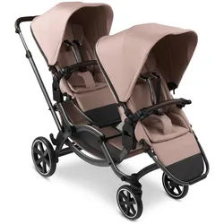 ABC Design Geschwisterwagen , Beige , Textil , 60x118x121 cm , EN 1888 , Feststellbremse, Federung, 5-Punkte-Gurt, für Babyschale geeignet, Griff in Lederoptik, Transportsicherung, Sitz umsetzbar, abnehmbarer Schutzbügel, Teleskopgriff, auch mit EVA-Rädern erhältlich , Baby on Tour, Kinderwagen, Geschwisterwagen & Zwillingskinderwagen