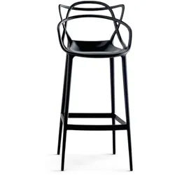 Kartell Barhocker Masters Stool schwarz, Designer Philippe Starck & Eugeni Quitllet, 57x109x47 cm