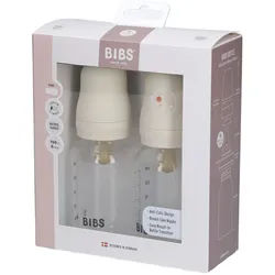 Bibs Baby BPA-freie Flasche Komplettset 2er-Pack Latex - Elfenbein