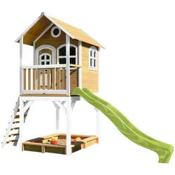 Spielturm , Braun, Weiß, Hellgrün , Holz, Kunststoff , 370x291x191 cm , Fsc, EN 71 , Freizeit & Co, Gartenspielzeug, Spieltürme