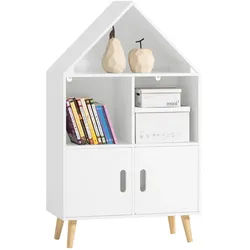 SoBuy Kinderregal Weiß , Holzwerkstoff, Holz , 60x103x30 cm , Babymöbel & Kindermöbel, Babyzimmer, Babyregale & Kinderregale