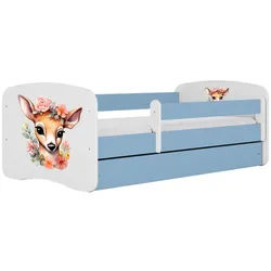 Raumhirsch Furniture Kinderbett Bambi mit Schublade und Matratze 140/70 , Blau , Holzwerkstoff , Rechteckig , 70x140 cm , FSC 100% , Babymöbel & Kindermöbel, Kinderzimmer & Jugendzimmer, Kinderbetten