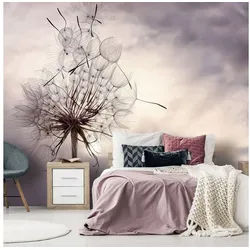 KUNSTLOFT Vliestapete Gentle Wind 1.5x1.05 m, halb-matt, lichtbeständige Design Tapete braun|grau 1.50 m x 1.05 m