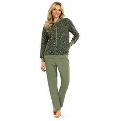 comtessa Hausanzug Damen Homewearanzug Animal (2 tlg) Modisches Design grün 38