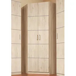 priess Eckkleiderschrank Bilbao mit 3 verschiedenen Fronten beige 193 cm x 36 cm