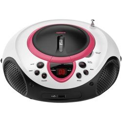 Lenco SCD-38 USB - Ghettoblaster - pink - Tragbares UKW-Radio mit CD/MP3-Player und USB-Anschluss - Neu