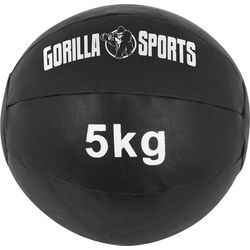 GORILLA SPORTS Medizinball Einzeln/Set, 29cm, aus Leder, Trainingsball, Fitnessball, Gewichtsball, Schwarz, Slamball, von 1 kg bis 10 kg Gewichten, für Krafttraining