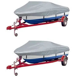 vidaXL Bodenschutzplane Bootspersenninge 2 Stk. Grau Länge 610-671 cm Breite 254 cm (2-St) grau