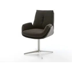 Drehstuhl Clea-Flex Materialmix Schwarz Fußkreuz Edelstahl 360° drehbar