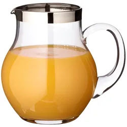 EDZARD Karaffe Olivia, Glaskrug, Glaskaraffe in rund, Decanter für Wein, Saft oder Wasser