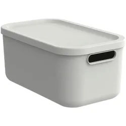 Rotho Box MIT Deckel , Weiß , Kunststoff , Uni , 23.5x17.7x39.5 cm , BPA-frei, Reach, DIN EN ISO 14001, DIN EN ISO 9001 , Tragegriff, Deckel abnehmbar, stapelbar, recycelbar, integrierte Durchlüftung , Ordnen & Aufbewahren, Deko-& Aufbewahrungsboxen, Stapelboxen