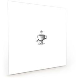 Primedeco Küchenrückwand Küchenrückwand Spritzschutz Glas mit Motiv Illustration heisse Tasse 70 cm x 70 cm