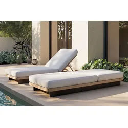 PLOSS Aurora Gartenliege, anthrazit/pale silver, Alu/Polyester/Schaumstoff, 200 x 80 cm, 6-fach verstellbare Rückenlehne, inkl. Polster