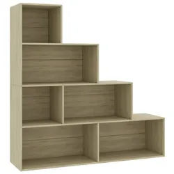 vidaXL Regal NA Bücherregal Raumteiler Sonoma Eiche 155x24x160 cm Spanplatte bunt