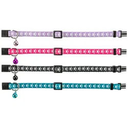 TRIXIE Katzen-Halsband Katzenhalsband, elastisch, Nylon Motiv Pfote